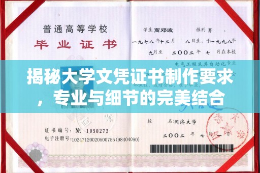 日照揭秘大学文凭证书制作要求，专业与细节的完美结合