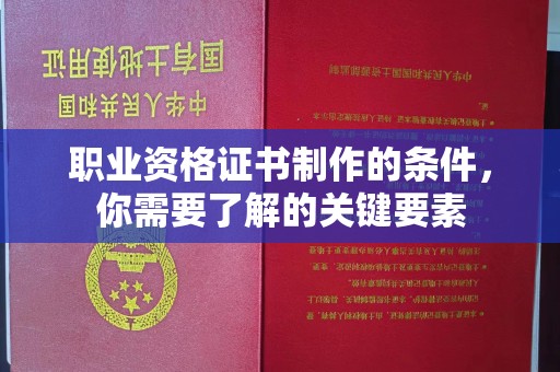 日照职业资格证书制作的条件，你需要了解的关键要素