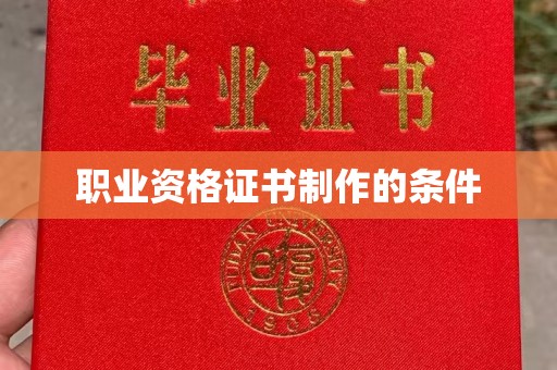 日照职业资格证书制作的条件