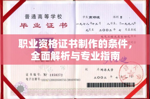 日照职业资格证书制作的条件，全面解析与专业指南