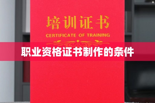 日照职业资格证书制作的条件